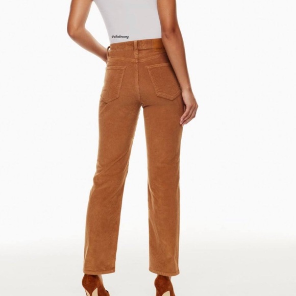 ARITZIA The Denim Forum Corduroy High Waisted Tan Pants - Picture 6 of 11